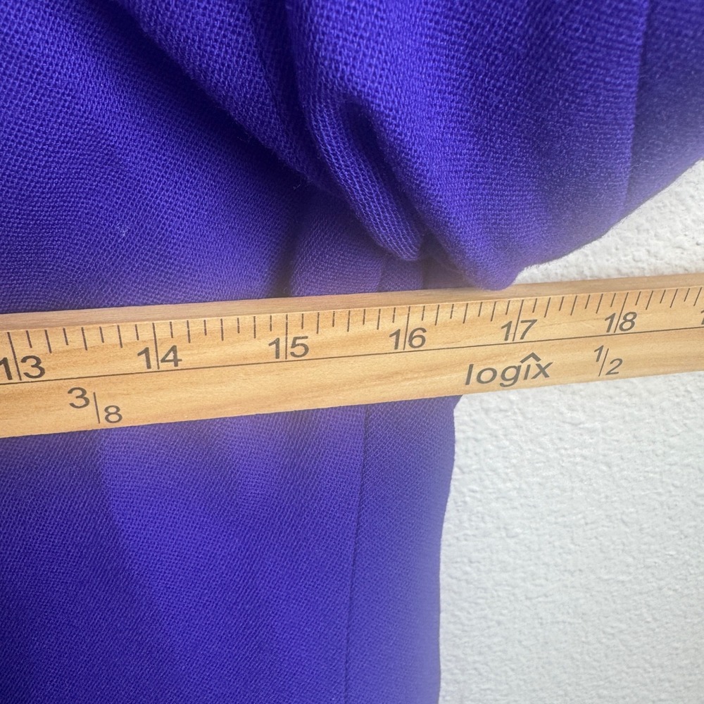 Christian Dior Vintage Skirt Suit 8 Regular Purple Wool Asymmetrical 80s - 90s - Picture 4 of 13